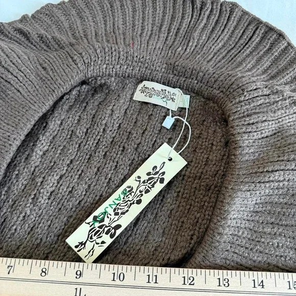 Y2K brown ruffle knit cardigan Sanjoy size large - Picture 4 of 4